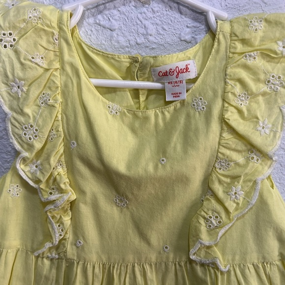 EUC Cat & Jack white and yellow dress - Picture 5 of 6